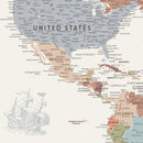 Personalized Push Pin World Map Canvas – Custom Framed