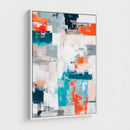Blue Teal Abstract Canvas Wall Art, Modern Textured Painting Print, Navy Orange White Contemporary Art, Neutral Living Room Decor, Office Art by MyGreatCanvas | Canvas Wall Art Prints | Photo Prints & Wall Decor