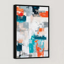 Blue Teal Abstract Canvas Wall Art, Modern Textured Painting Print, Navy Orange White Contemporary Art, Neutral Living Room Decor, Office Art by MyGreatCanvas | Canvas Wall Art Prints | Photo Prints & Wall Decor