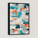 Blue Teal Abstract Canvas Wall Art, Modern Textured Painting Print, Navy Orange White Contemporary Art, Neutral Living Room Decor, Office Art by MyGreatCanvas | Canvas Wall Art Prints | Photo Prints & Wall Decor