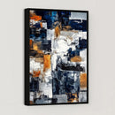 Blue Teal Abstract Canvas Wall Art, Modern Textured Painting Print, Navy Orange White Contemporary Art, Neutral Living Room Decor, Office Art by MyGreatCanvas | Canvas Wall Art Prints | Photo Prints & Wall Decor