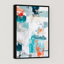 Blue Teal Abstract Canvas Wall Art, Modern Textured Painting Print, Navy Orange White Contemporary Art, Neutral Living Room Decor, Office Art by MyGreatCanvas | Canvas Wall Art Prints | Photo Prints & Wall Decor