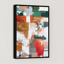 Blue Teal Abstract Canvas Wall Art, Modern Textured Painting Print, Navy Orange White Contemporary Art, Neutral Living Room Decor, Office Art by MyGreatCanvas | Canvas Wall Art Prints | Photo Prints & Wall Decor