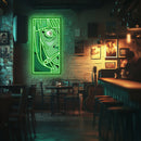 UV Printed Green Woman Neon Wall Art- LV0058