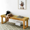 52 Inch Acacia Wood Dining Bench with Slatted Seat by LJGDeals