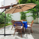10 Feet 360° Rotation Solar Powered LED Patio Offset Umbrella without Weight Base-Gray by LJGDeals