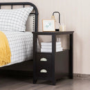 End Table Wooden with 2 Drawers and Shelf Bedside Table by LJGDeals