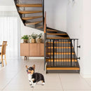 6 Panel Wall-mount Adjustable Baby Safe Metal Fence Barrier-Black by LJGDeals