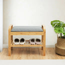 Shoe Rack Bench Bamboo with Storage Shelf-Natural by LJGDeals