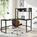 Reversible L-Shaped Corner Desk with Storage Bookshelf by LJGDeals