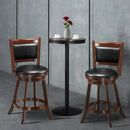 29 Inch Swivel Bar Height Stool Wooden Upholstered Dining Chair by LJGDeals