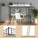 Metal Loft Twin Bed Frame Single High Loft Bed-Black by LJGDeals