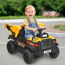 12V Battery Kids Ride On Dump Truck with Electric Bucket and Dump Bed-Yellow by LJGDeals