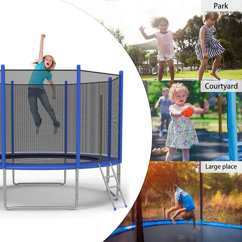 12 Feet Outdoor Trampoline Bounce Combo with Safety Closure Net Ladder