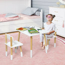 Kids Wooden Table and 2 Chairs Set-White by LJGDeals