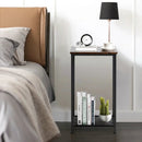 2-Tier Industrial End Table with Metal Mesh Storage Shelves by DirectDeals