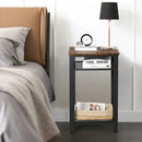 3-Tier Industrial End Table with Metal Mesh Storage Shelves by LJGDeals
