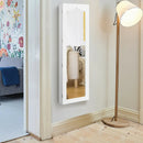 5 LEDs Lockable Mirror Jewelry Cabinet Armoire with 6 Drawers-White by LJGDeals