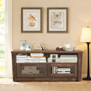 Wooden TV Stand with 2 Open Shelves and 2 Door Cabinets by LJGDeals