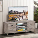 Retro Wooden TV Stand with 3 Open Shelves and 4 Drawers by LJGDeals