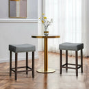 Set of 2 Nailhead Saddle Bar Stools 24 Inch Height by LJGDeals