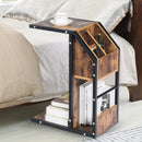 Industrial C-Shape Snack End Table with Storage Space by LJGDeals
