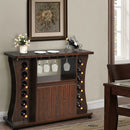 Rolling Buffet Sideboard Wooden Bar Storage Cabinet-Walnut by LJGDeals