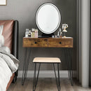 Industrial Makeup Dressing Table with 3 Lighting Modes by LJGDeals