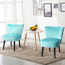 Set of 2 Upholstered Modern Leisure Club Chairs with Solid Wood Legs by LJGDeals