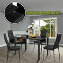 5 Pieces Metal Frame and Glass Tabletop Dining Set by LJGDeals