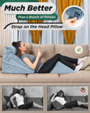 Lunix LX11 5pcs Wedge Pillow Set + Extra Cover Bundle (Gray)
