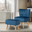 Modern Accent Chair Ottoman Set with Footstool by LJGDeals