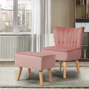 Modern Accent Chair Ottoman Set with Footstool by LJGDeals
