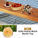 Patio Acacia Wood Dining Bench Seat with Steel Legs by LJGDeals