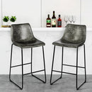 Set of 2 Bar Stool Faux Suede Upholstered Chairs by LJGDeals