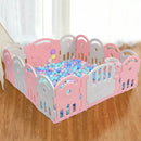 14-Panel Baby Playpen with Music Box & Basketball Hoop-Pink by LJGDeals