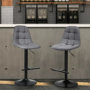 2 Pieces Adjustable Bar Stools Swivel Counter Height Linen Chairs-Brown by DirectDeals