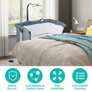 Height Adjustable Baby Side Crib with Music Box & Toys by LJGDeals
