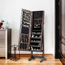 Jewelry Cabinet Stand Mirror Armoire with Large Storage Box by LJGDeals