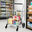Heavy Duty Folding Utility Shopping Double Cart-Silver by LJGDeals