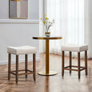 Set of 2 Nailhead Saddle Bar Stools 24 Inch Height by LJGDeals