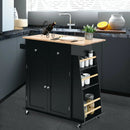 Rubber Wood Countertop Rolling Kitchen Island Cart by LJGDeals