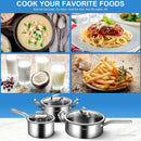 6 Piece Stainless Steel Cookware Set with Convenient Grip Handle by LJGDeals