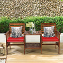 3 pcs Outdoor Patio Table Chairs Set Acacia Wood Loveseat by LJGDeals