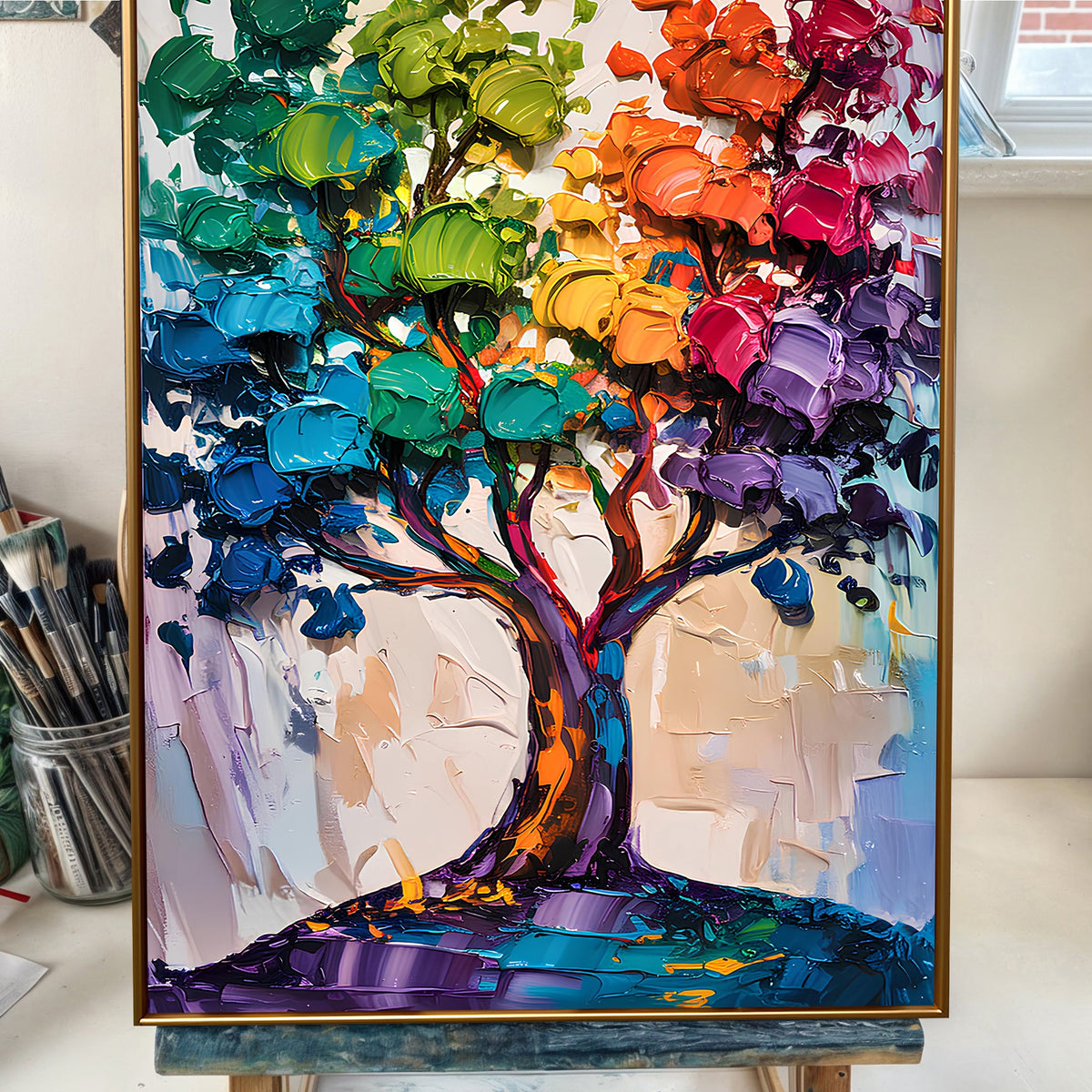 Rainbow Tree Abstract Wall Art, photo 5 of 10