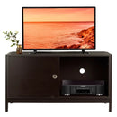 TV Stand Modern Entertainment Cabinet with Sliding Doors-Dark Brown by LJGDeals