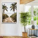 Tropical Beach Wall Art Canvas Print – Framed Coastal Palm