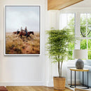 Golden Grassland Wall Art Canvas Print – Framed Western