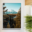Mountain Landscape Wall Art Canvas Print – Framed Snowy