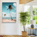 Tropical Beach Wall Art Canvas Print – Framed Coastal Palm